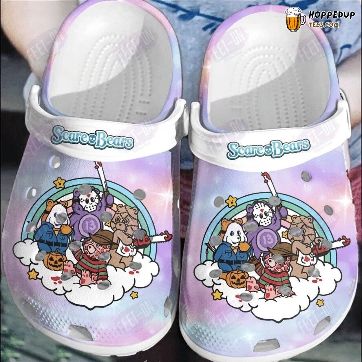 Pastel Scare Bears Halloween Themed Classic Comfortable Clogs Shoes Unique