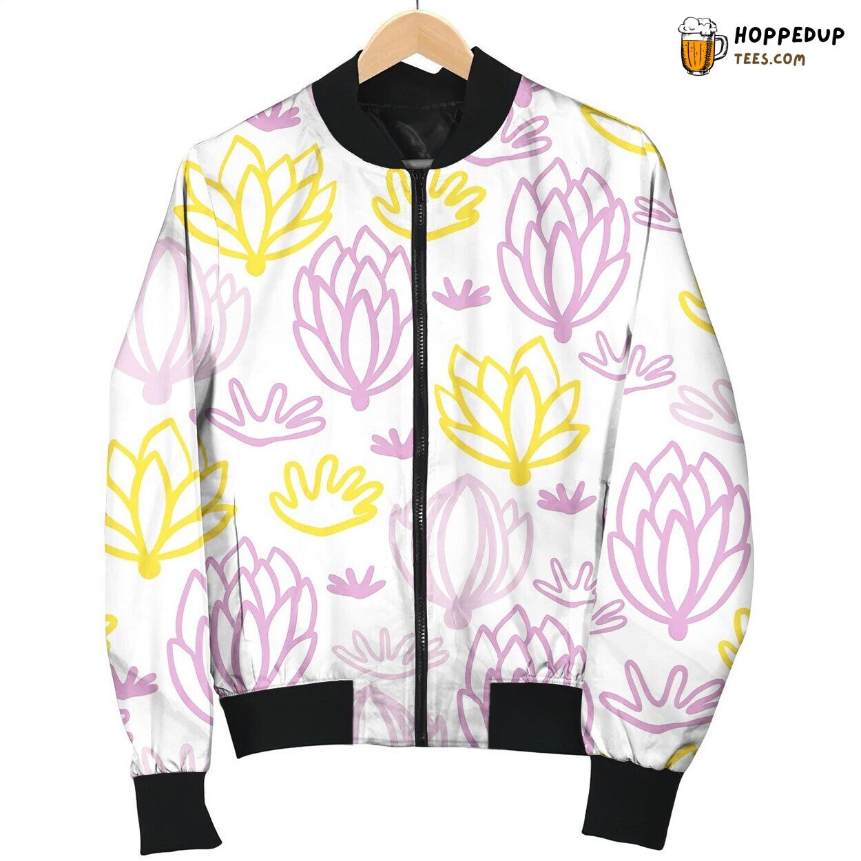 Pastel Succulent Plants Seamless Pattern Bomber Jacket