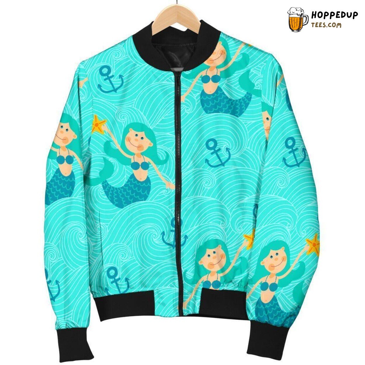 Pastel Toned Mermaid Beauty Men’s Bomber Jacket Distinct Pattern Showcase