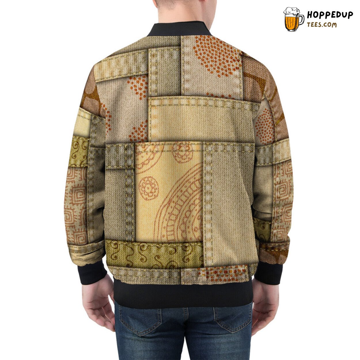Patchwork Narrates Safari Tales on Men’s Bomber Jacket Fabric