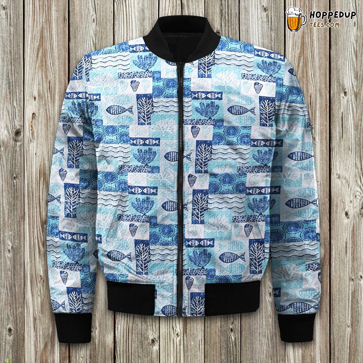Patchwork Sealife Bomber Jacket