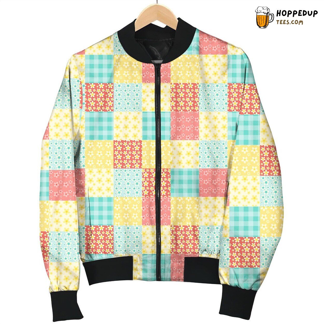 Patchwork Vintage Pattern Bomber Jacket