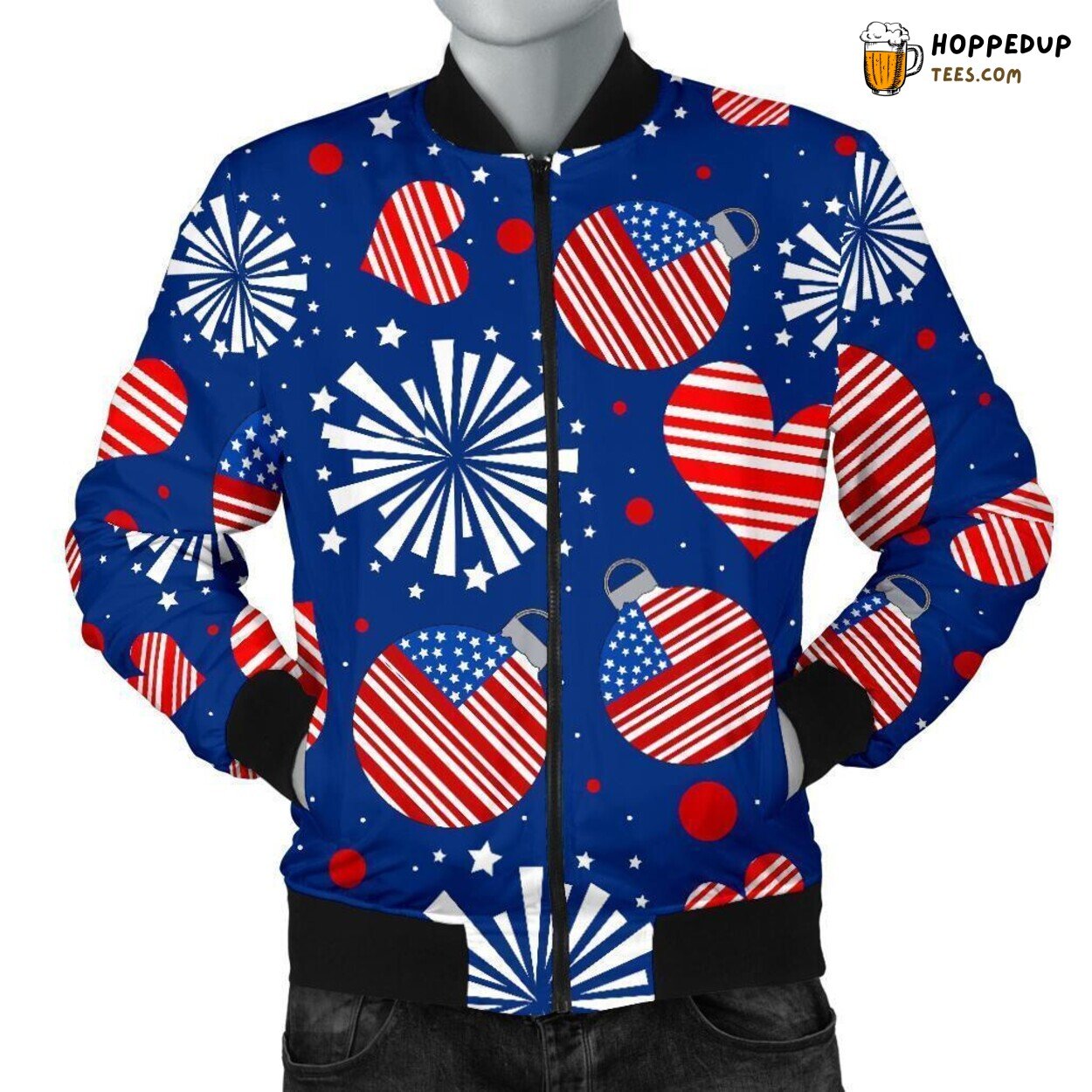 Patriot Essence Showcase Men’s Bomber Jacket Unique Pattern Design Tribute