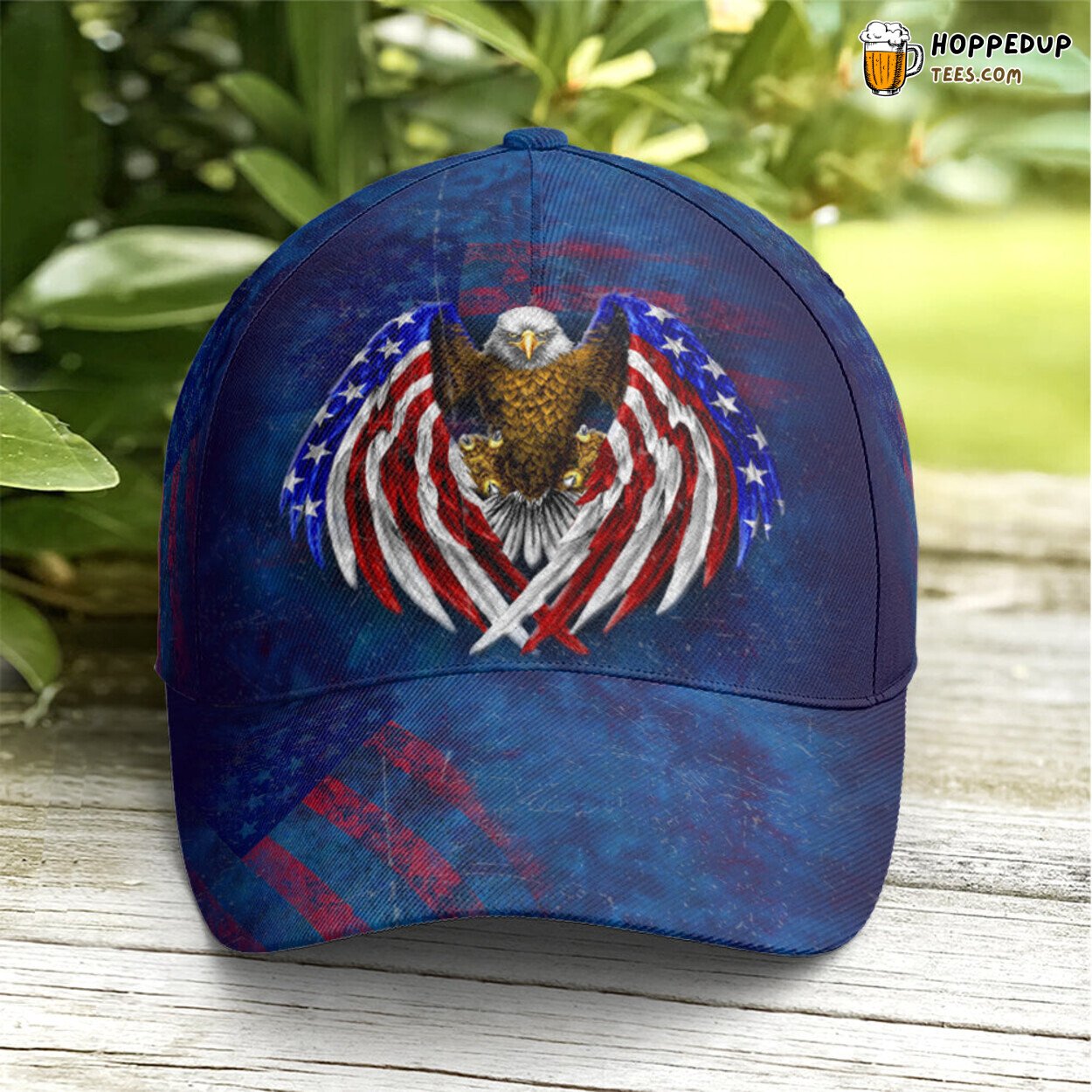 Patriotic Eagle Wings American Flag Blue Distinct Baseball Cap