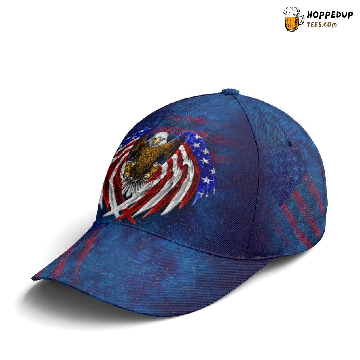 Patriotic Eagle Wings American Flag Blue Distinct Baseball Cap