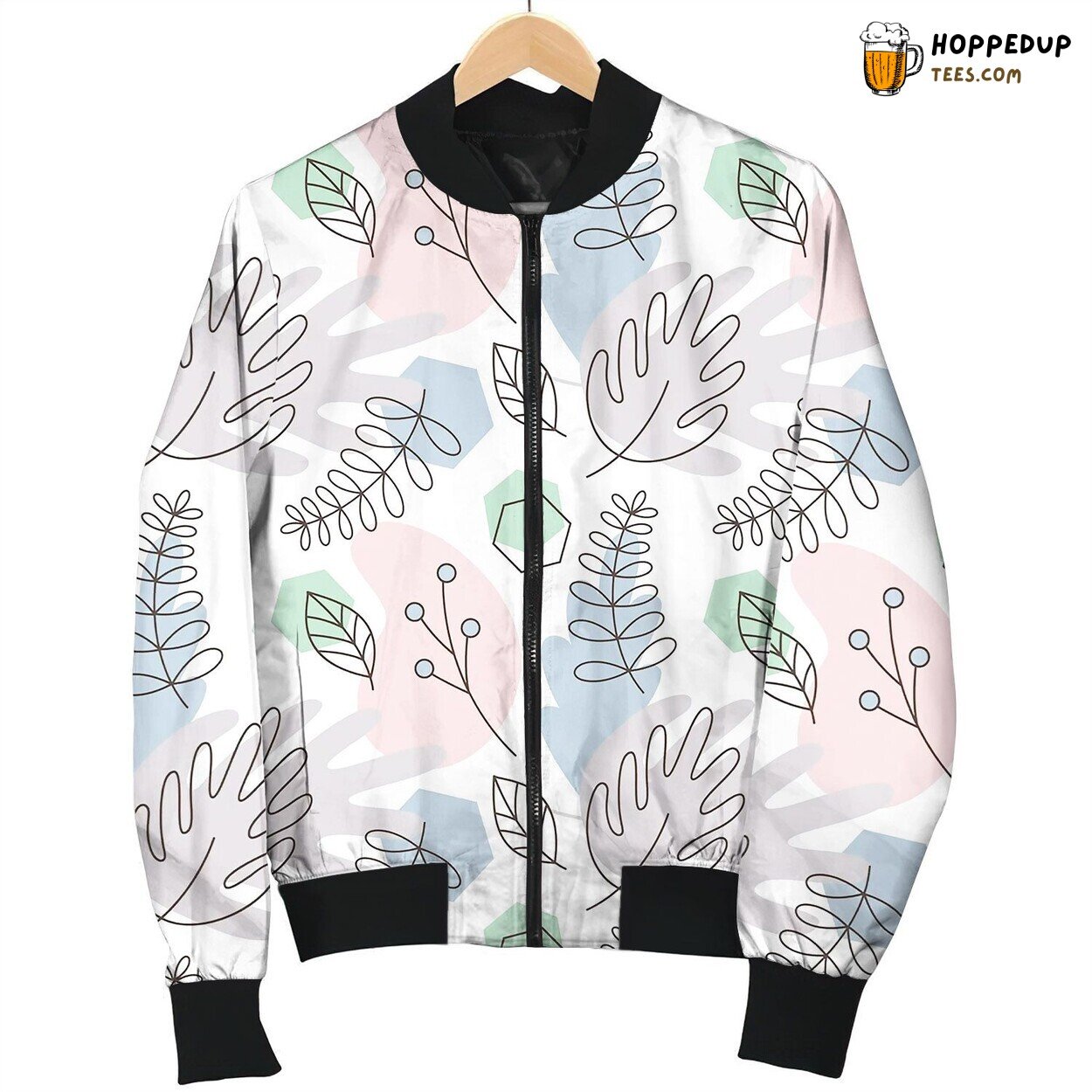 Pattern From Tropical Leaves And Plants Bomber Jacket