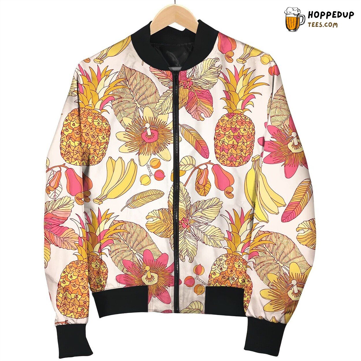Pattern Hibiscus Tropical Flowers Love Bomber Jacket