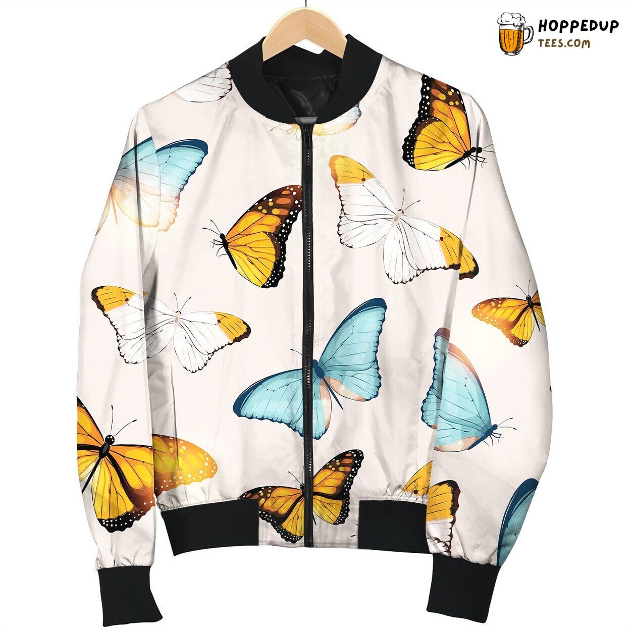 Pattern High Detailed Tropic Butterfly Bomber Jacket