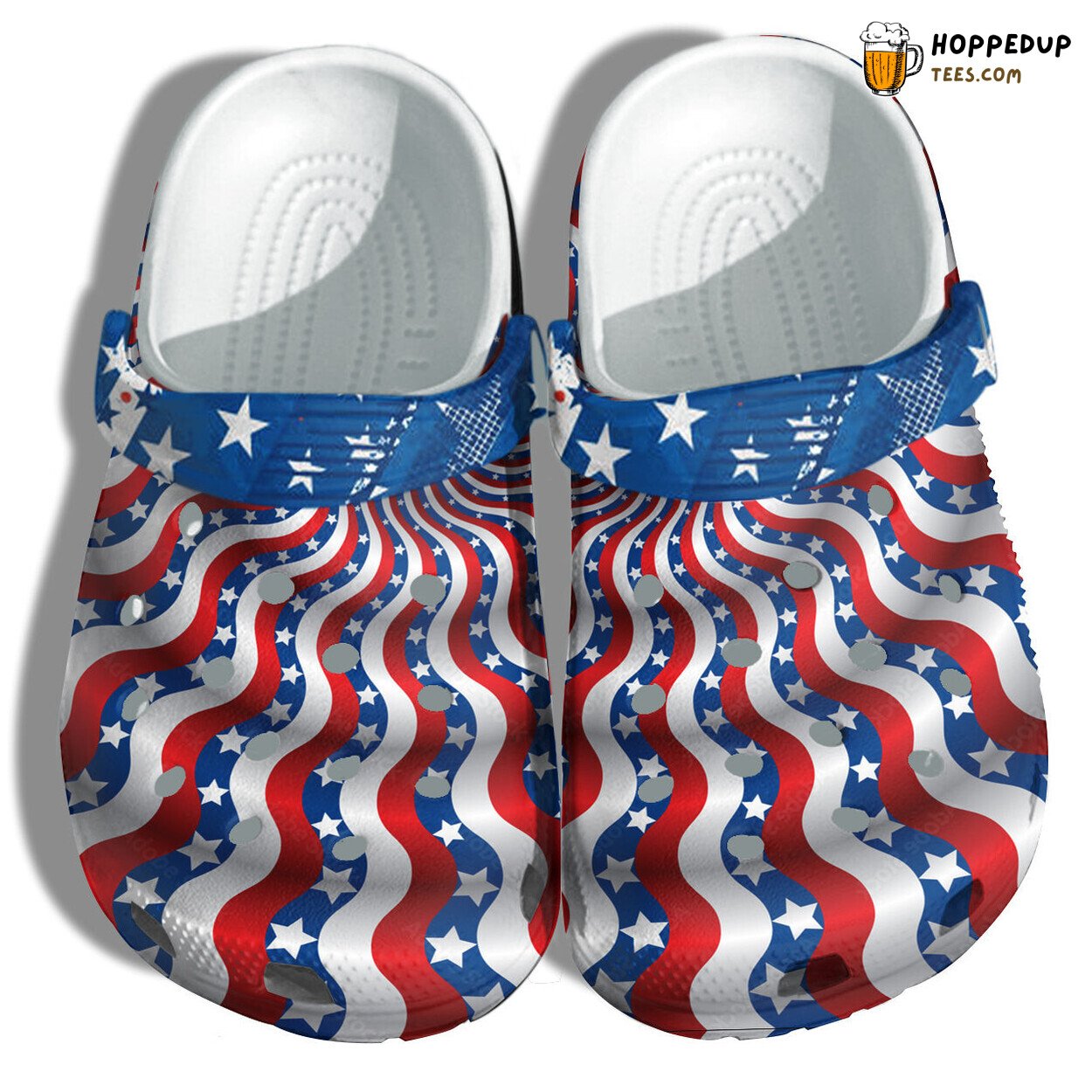 Pattern Reality America Flag Shoes Women Star USA 4th July Birthday Gift