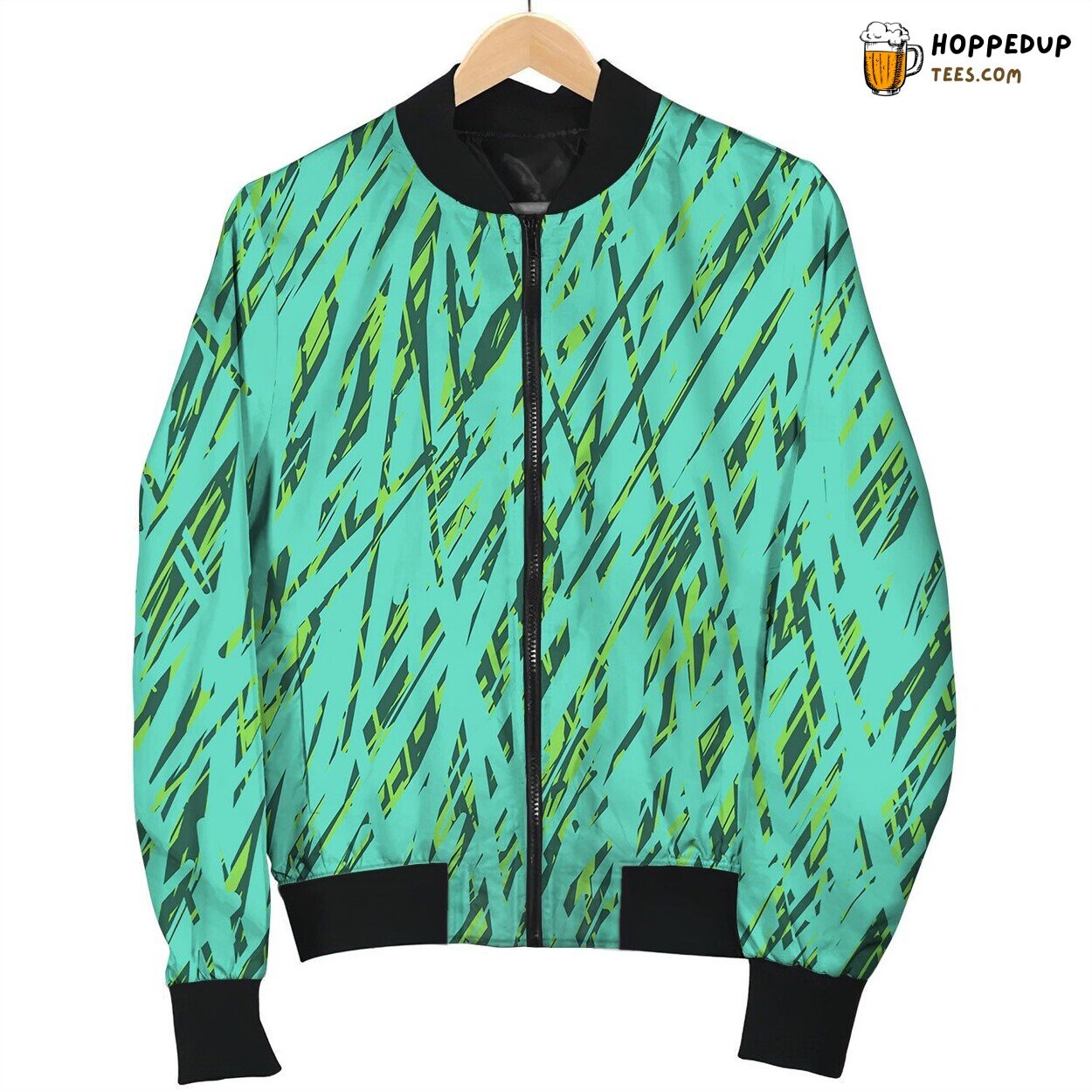 Pattern With Brushed Lines In Random Direction Bomber Jacket