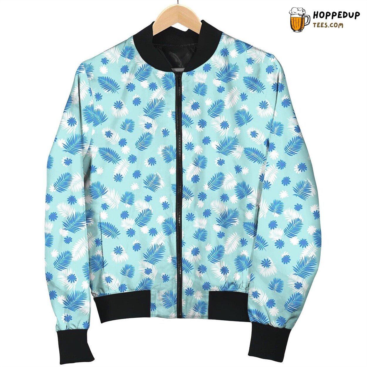 Pattern With Palm Leafs Inspired By Tropics Nature Bomber Jacket
