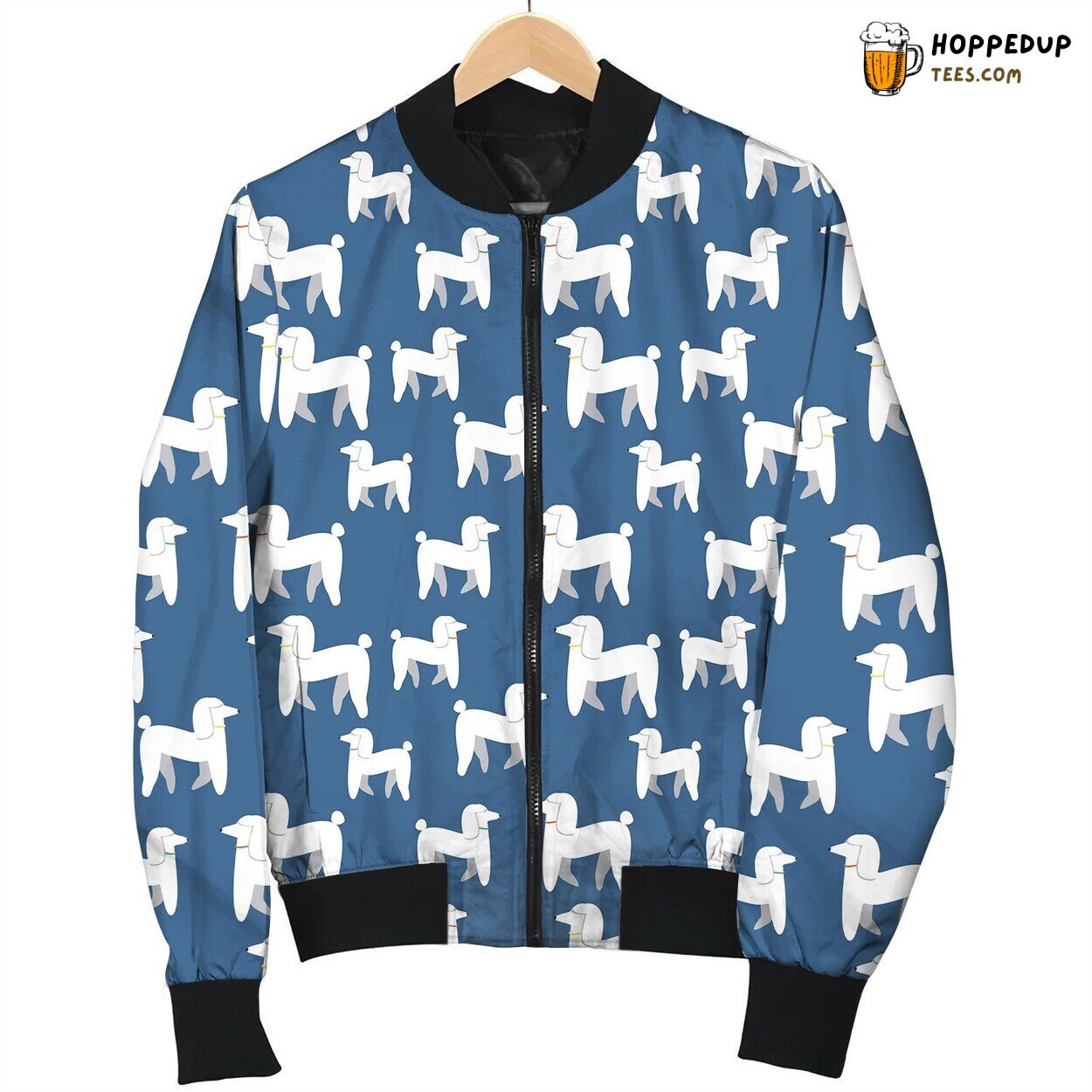 Patterned Poodle Theme Winter Bomber Jacket Premium Quality Design