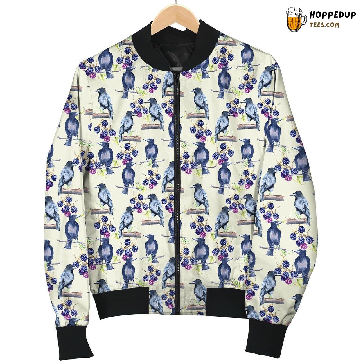 Patterned Raven Design Winter Bomber Jacket Quality Comfort Finish