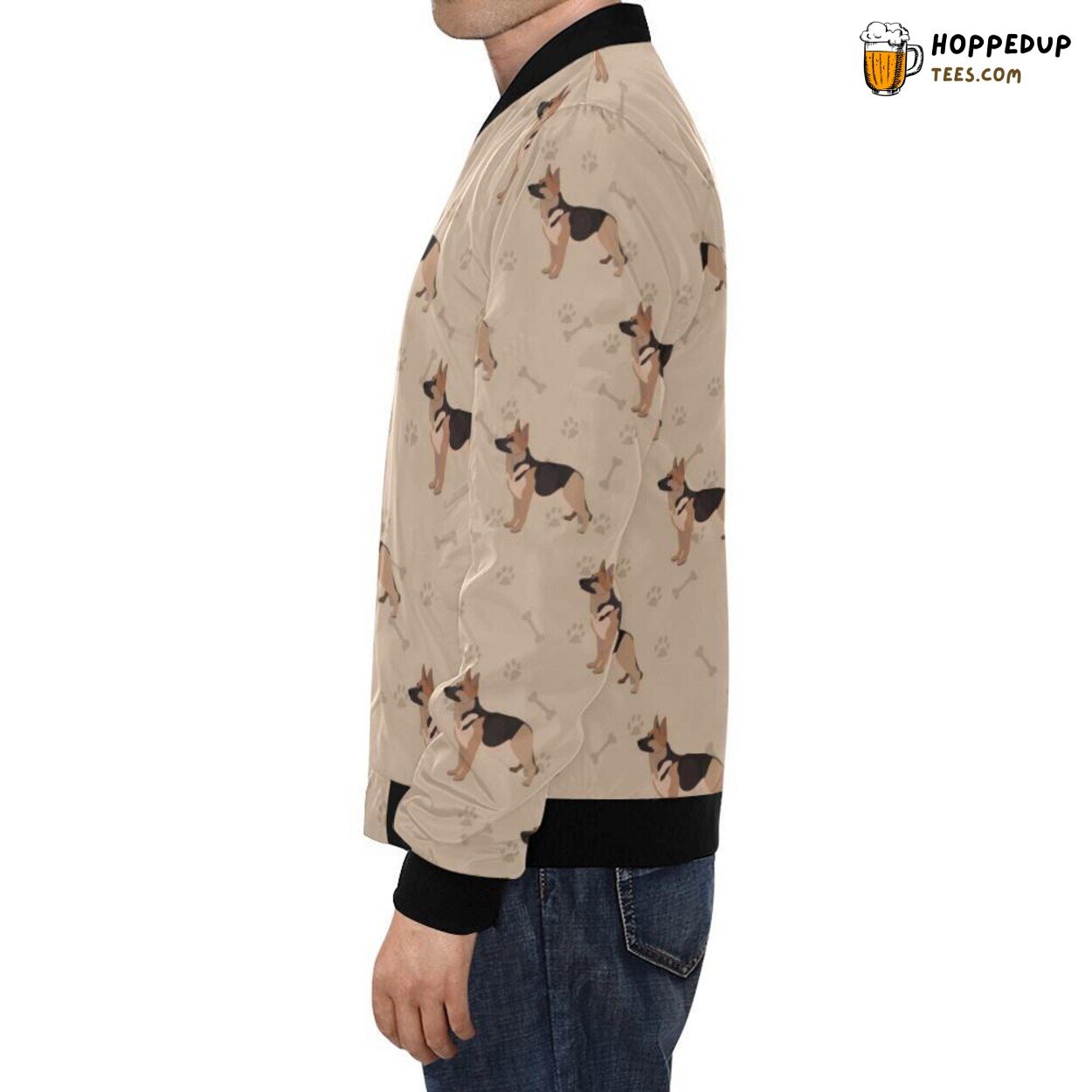 Paw Print German Shepherd Pattern Men’s Bomber Jacket Unique Design