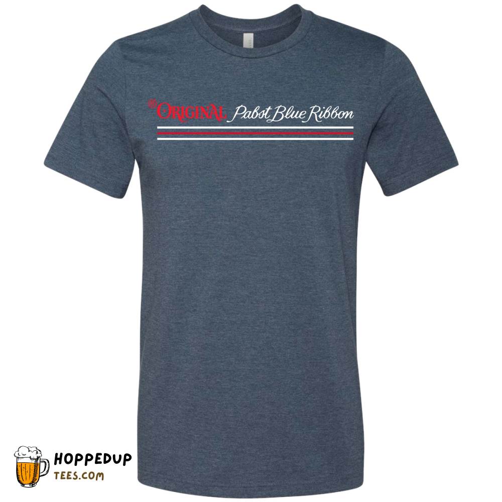 PBR Beer Original PBR Type Stripes Ash Tee HU