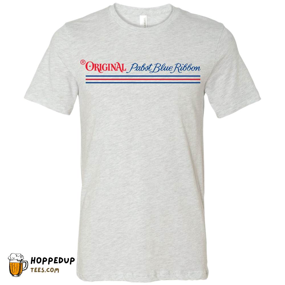 PBR Beer Original PBR Type Stripes Ash Tee HU