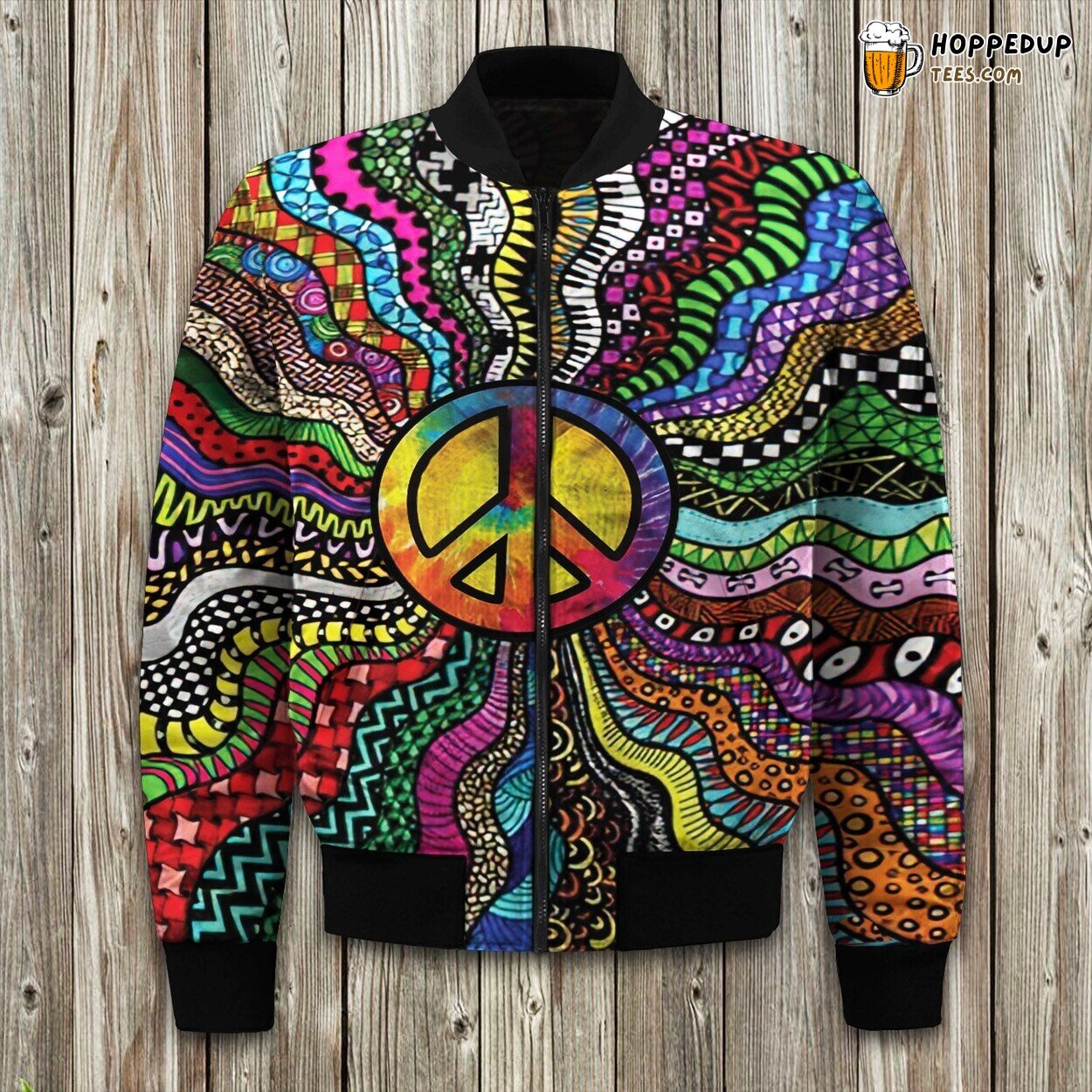 Peace Hippie Colorful Bomber Jacket