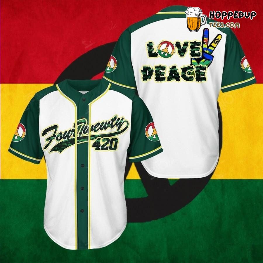 Peace Love Chill 420 Hippie Vibe Baseball Jersey Unique Design Style