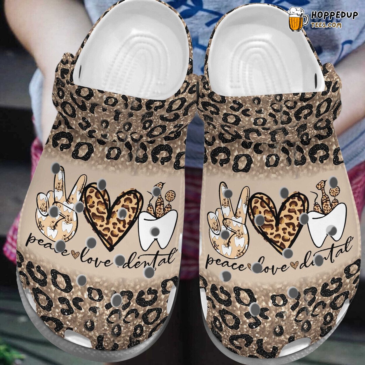 Peace Love Dental Dentist Themed Birthday Gift Comfort Clogs