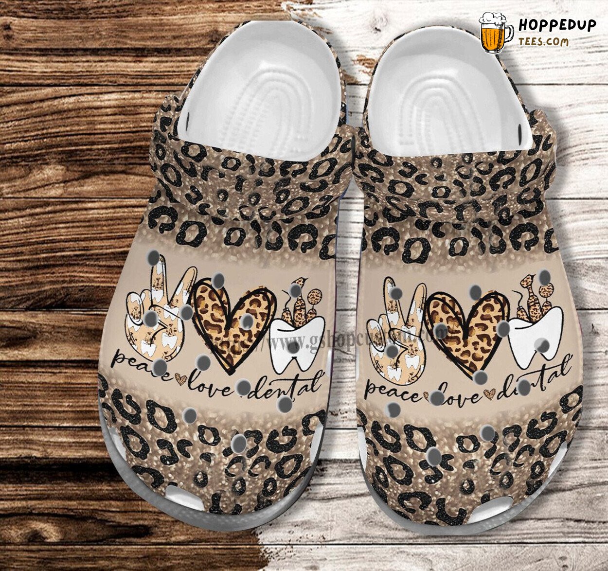 Peace Love Dental Leopard Theme Shoes Gift Dentist Mom Daughter In Law