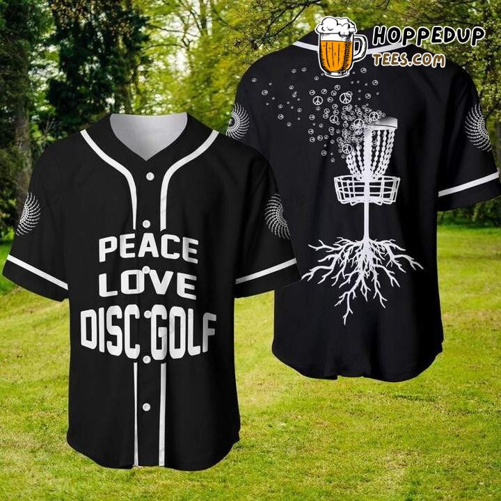 Peace Love Disc Golf Baseball Tee Jersey Shirts 3D