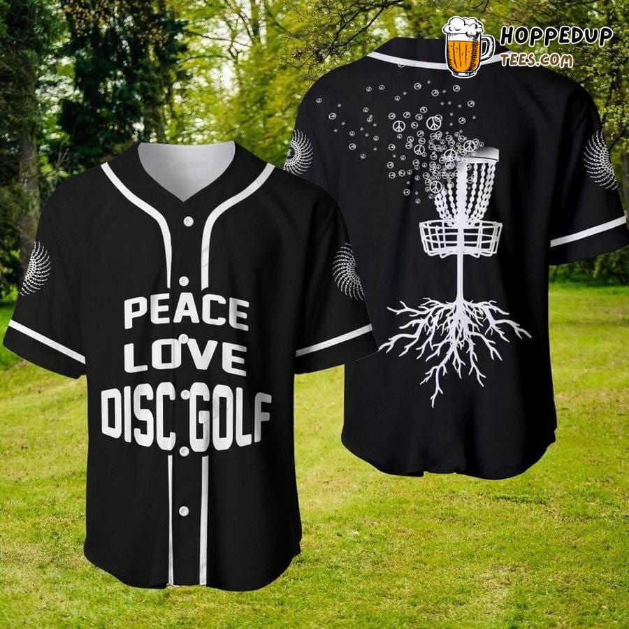 Peace Love Disc Golf Theme Baseball Jersey Unique Distinctive Edition