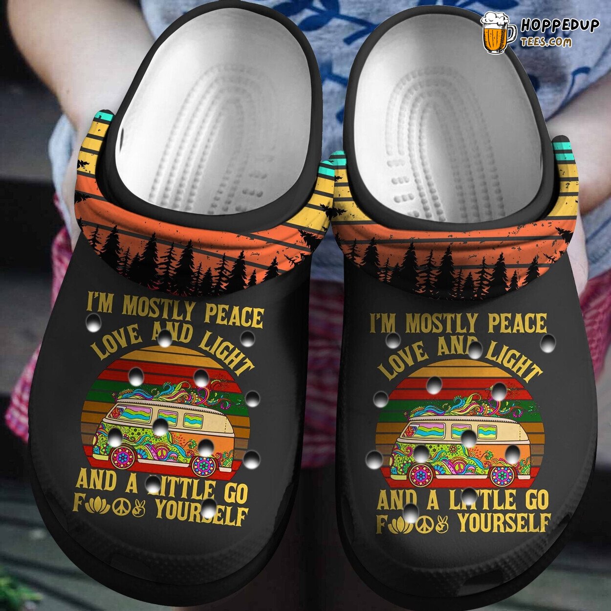 Peace Love Light Hippie Vans Birthday Christmas Gift Clogs Shoes