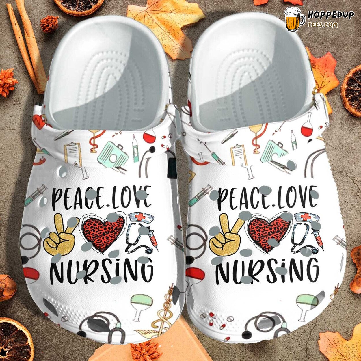 Peace Love Nursing Custom Indoor Nurse Beach Shoes Mother Day