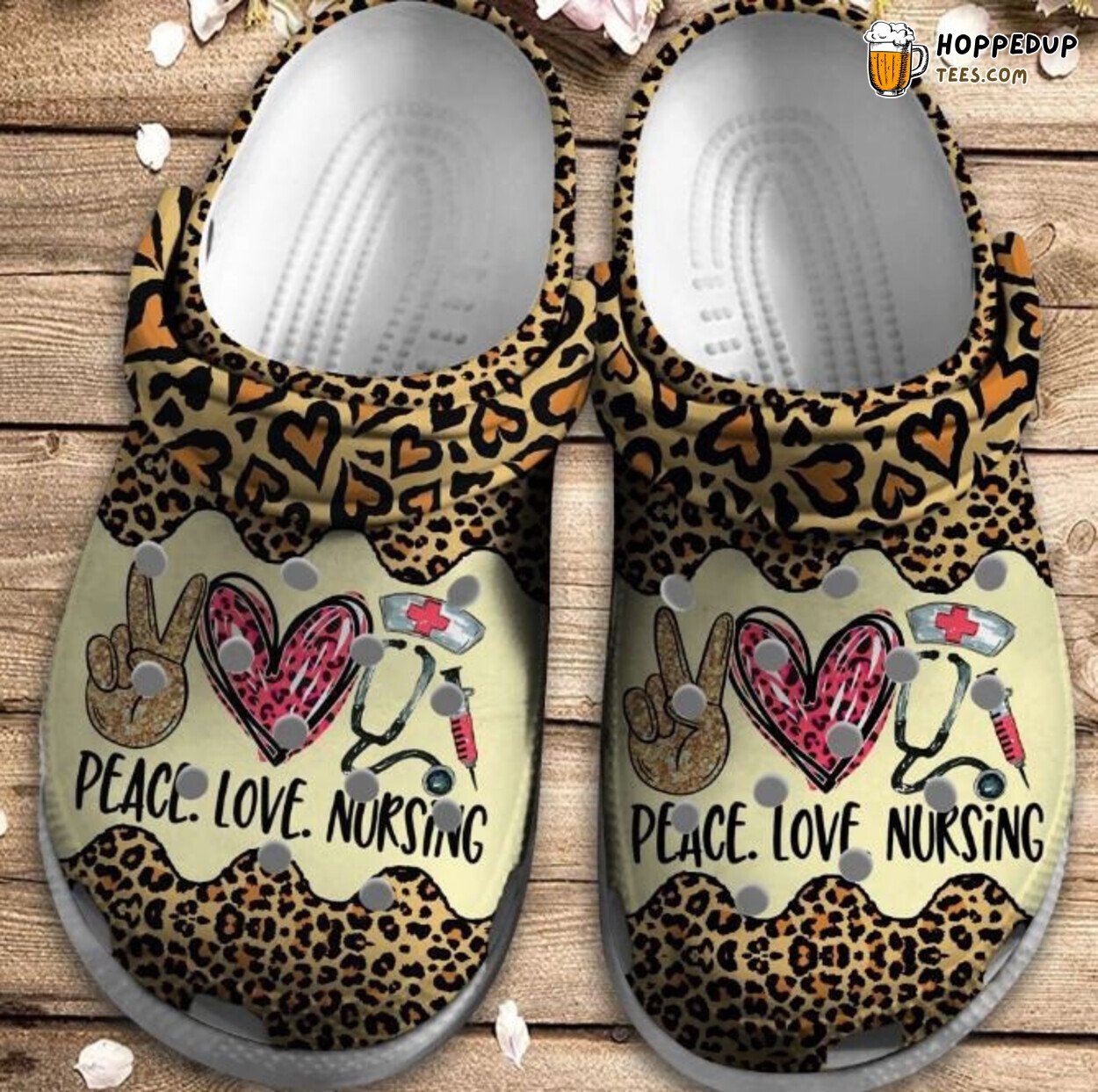 Peace Love Nursing Leopard Skin Theme Shoes Birthday Gift Unique Design