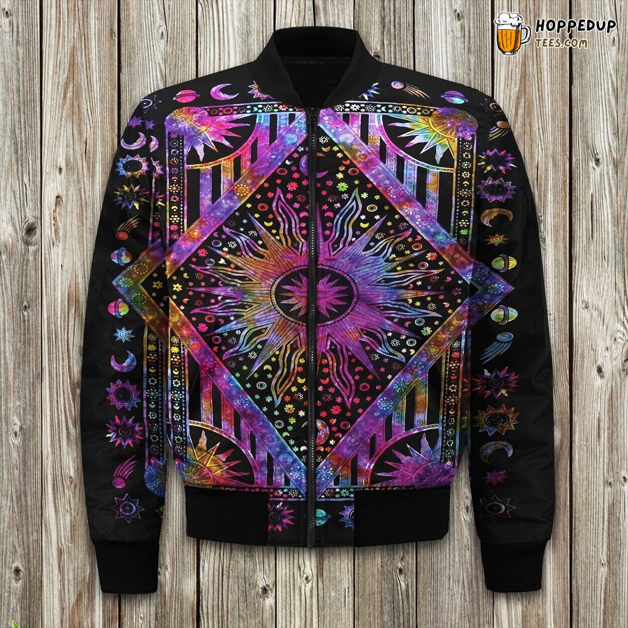 Peaceful Hippie Vibe Winter Bomber Jacket Premium Craft Series Elite Touch