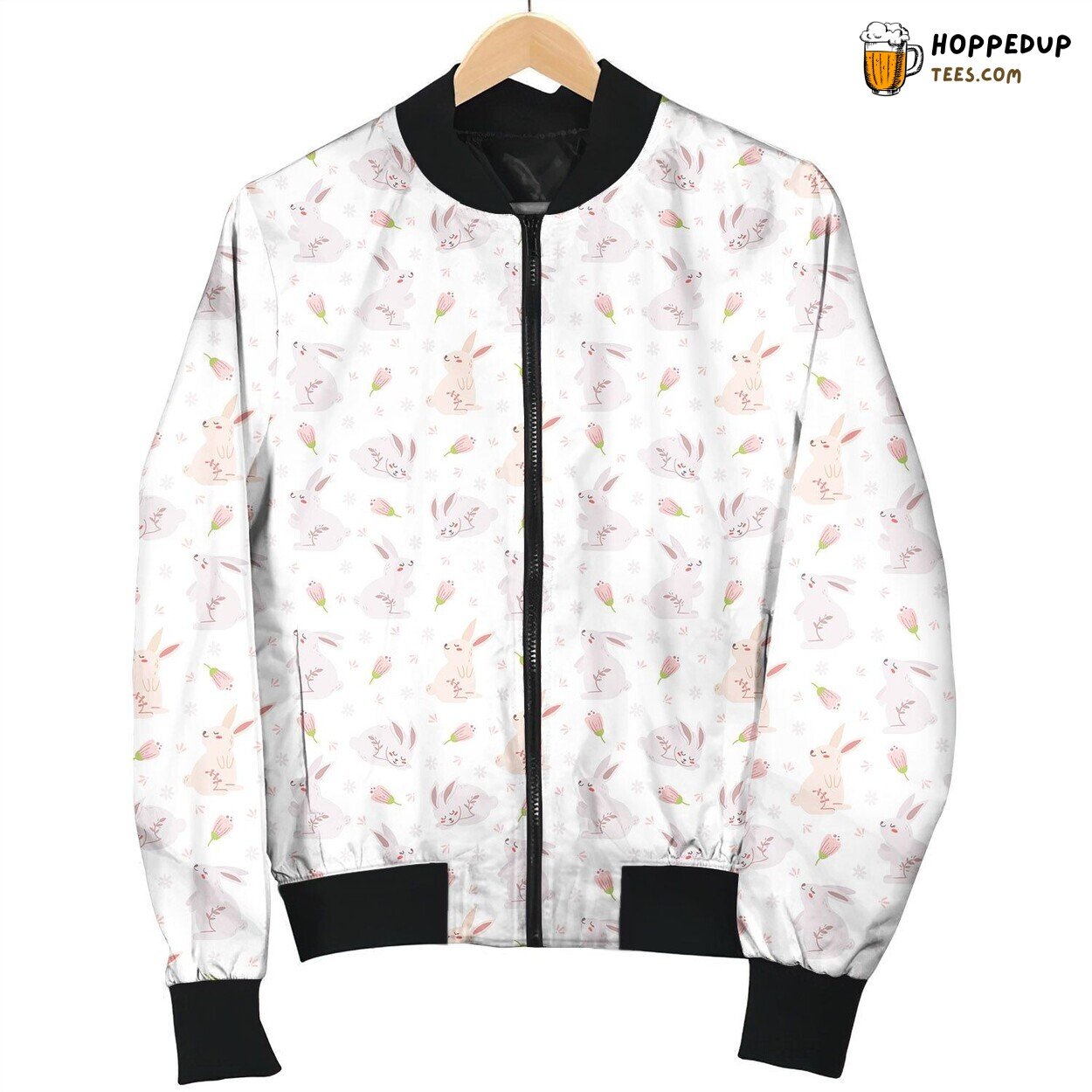 Peaceful Sleeping Rabbit Winter Bomber Jacket Premium Quality Look