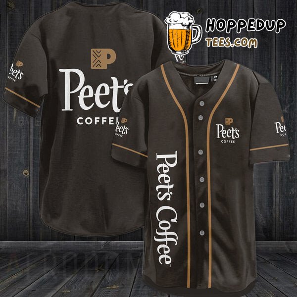 Peet’s Coffee Themed Baseball Jersey Chocolate Design Unique Edition