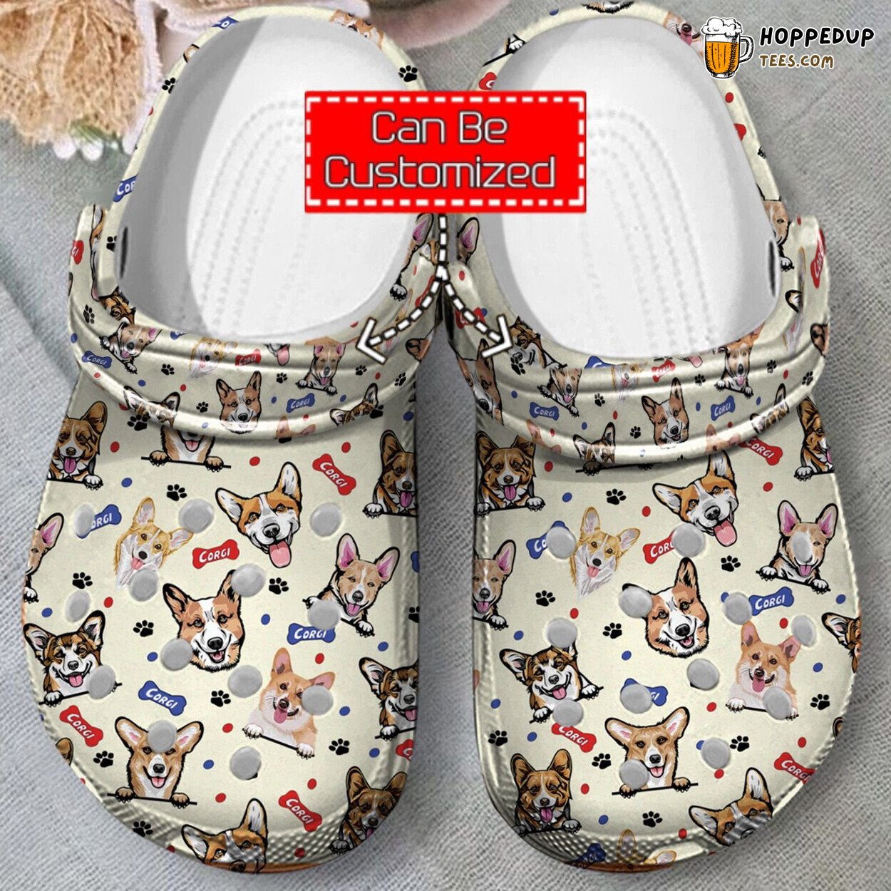 Pembroke Welsh Corgi Pattern Comfortable Clogs Animal Print Footwear