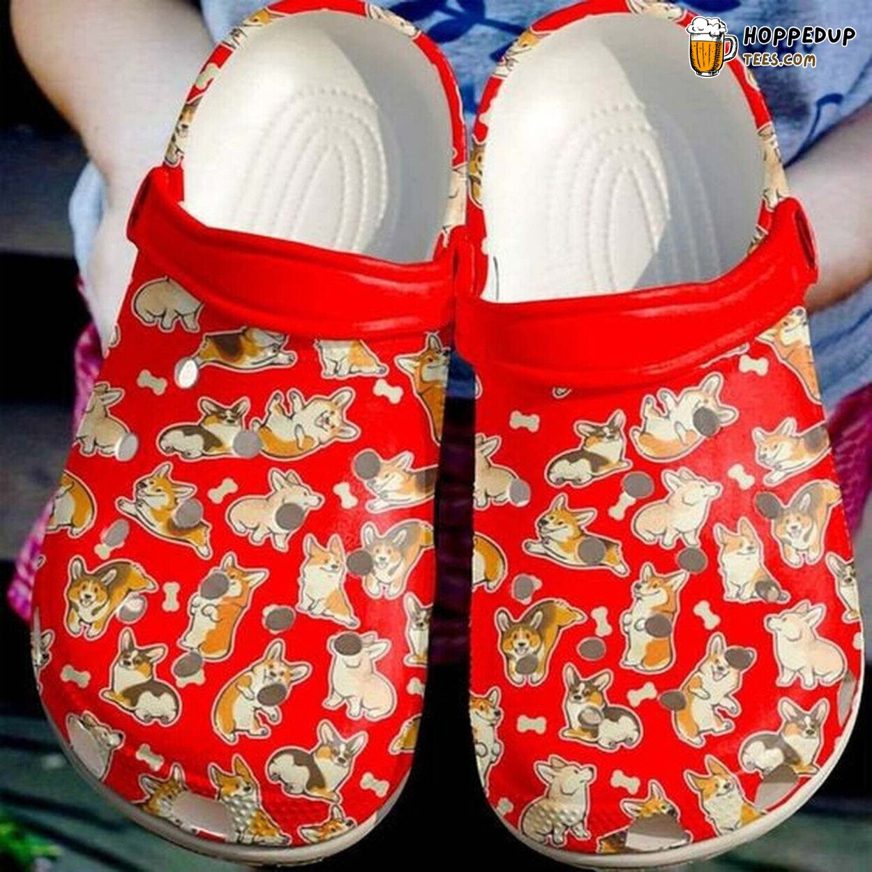 Pembroke Welsh Corgi Themed Rubber Clog Shoes Comfy Footwear for Dog Lovers