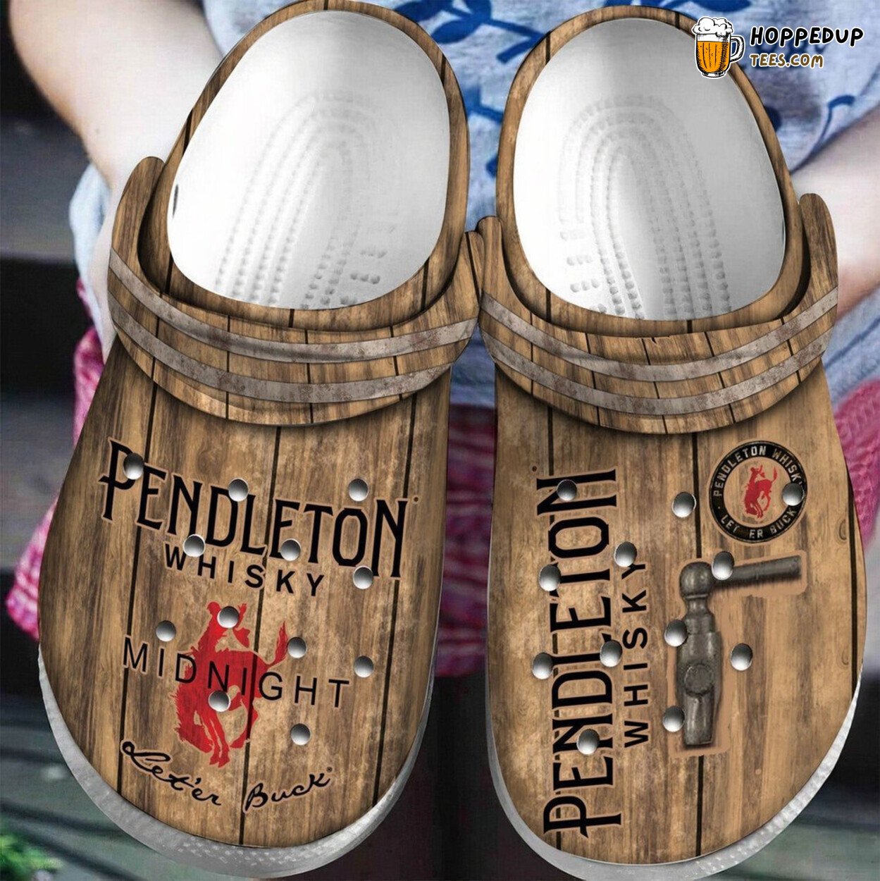 Pendleton Whisky Midnight Theme Comfortable Unique Rubber Clog Shoes