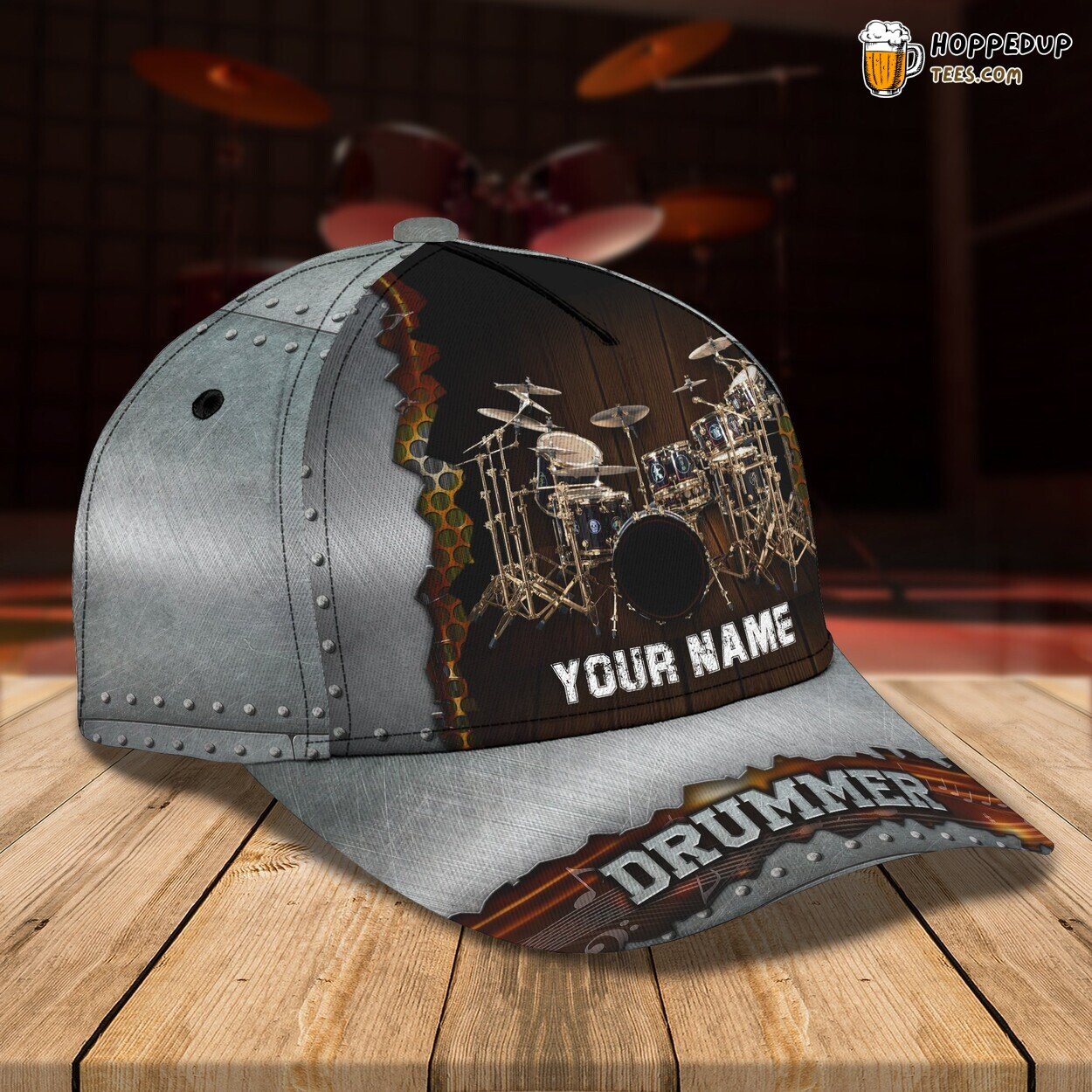 Percussion Passion 3D Classic Cap Personalized Name Drum Enthusiast Series