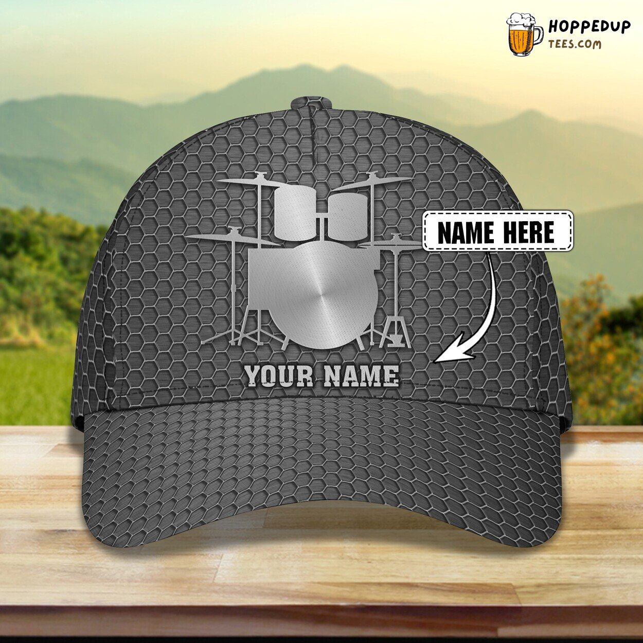 Percussive Melodies Personalized 3D Classic Cap Embracing Drums Harmony