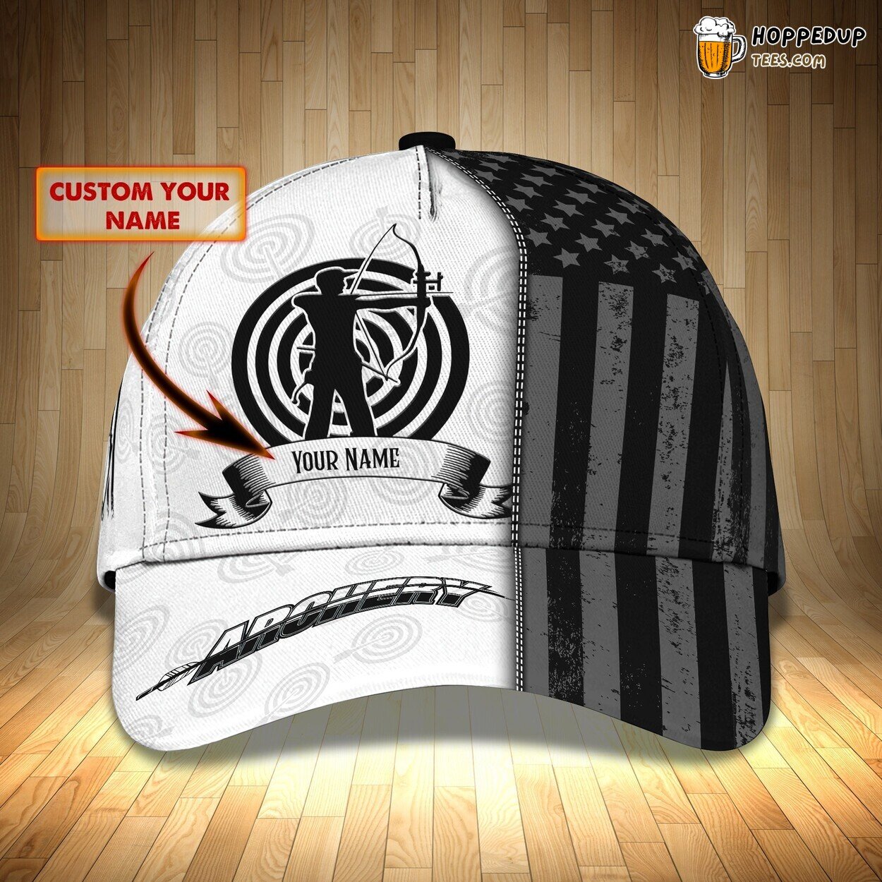 Perfect Archery Stance Displayed in Personalized 3D Classic Cap Design