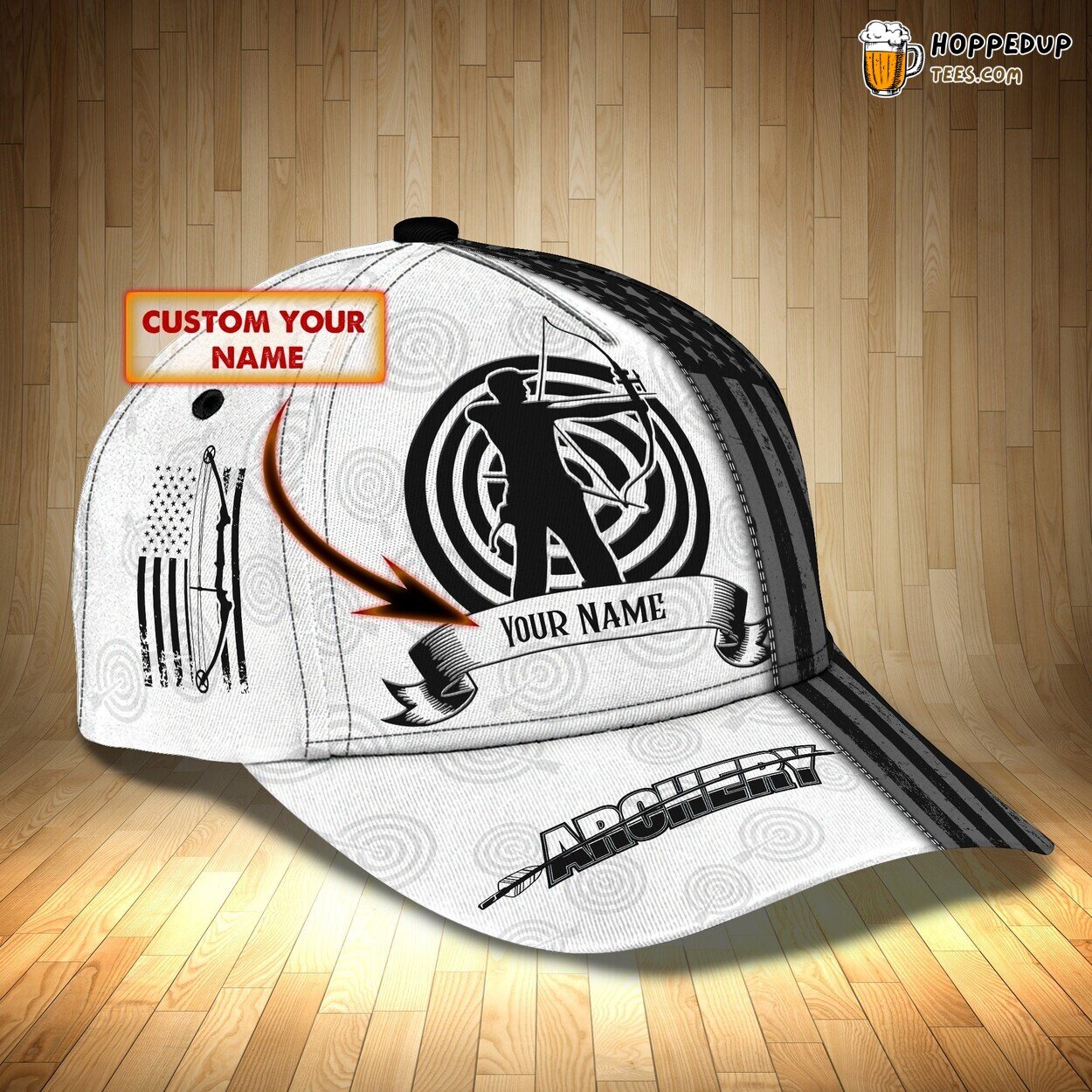 Perfect Archery Stance Displayed in Personalized 3D Classic Cap Design