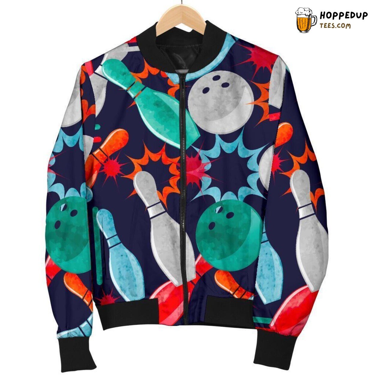 Perfect Bowling Strike Essence Men’s Bomber Jacket Unique Pattern Design Perfect Bowling Strike Essence Men’s Bomber Jacket Unique Pattern Design