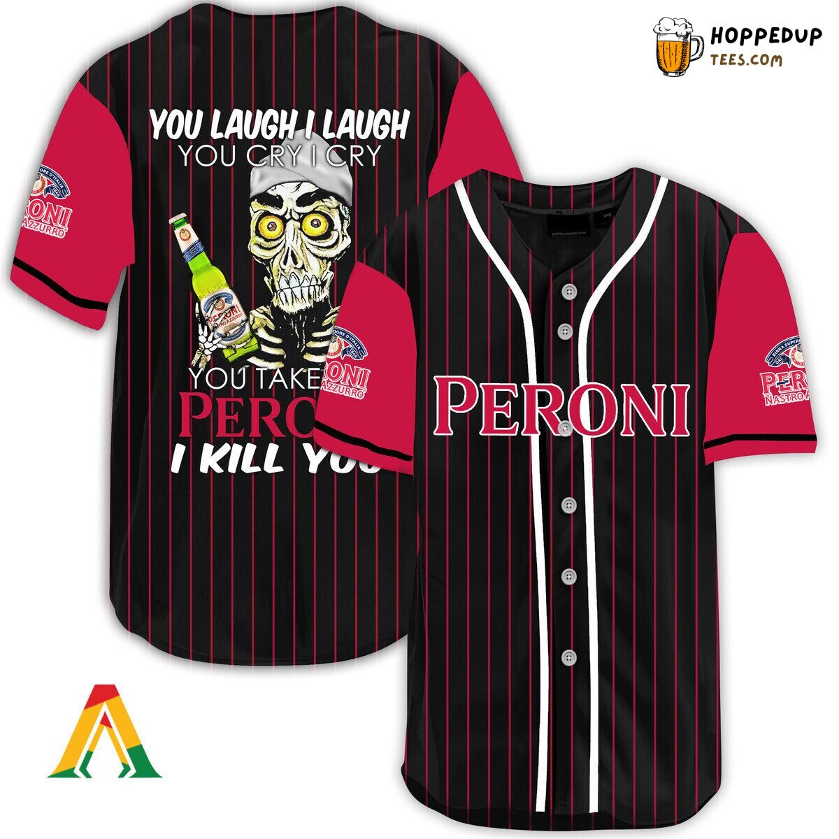 Peroni Beer Defender Baseball Jersey Laugh Cry Unique Distinctive Design