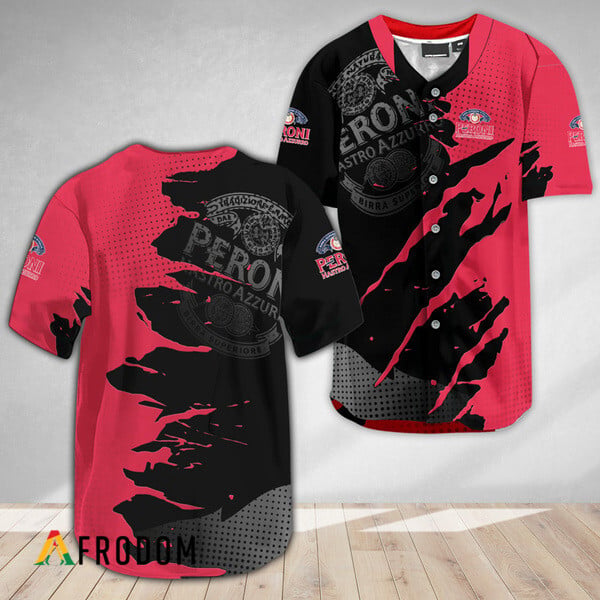 Peroni Brewery Crack Pattern Metal Baseball Jersey HU