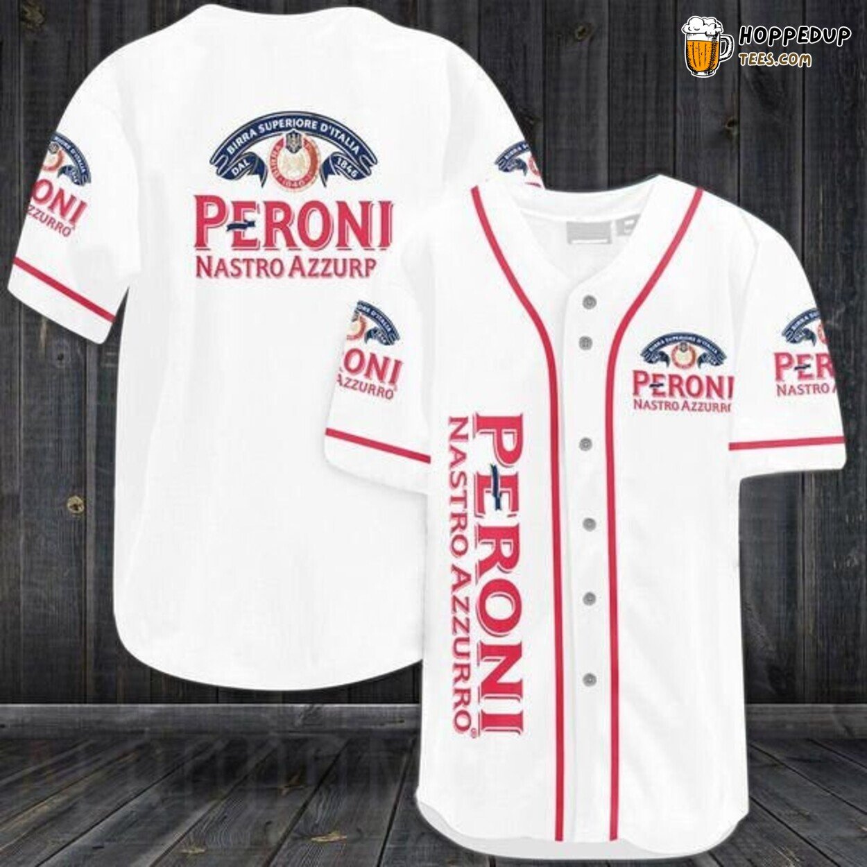 Peroni Nastro Azzurro Beer White Classic Baseball Jersey