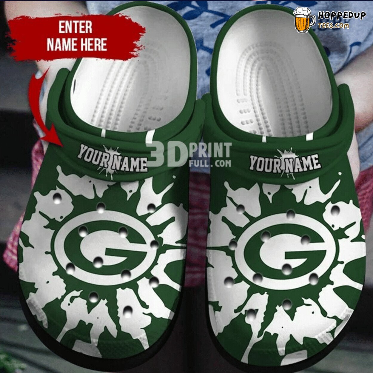 Personailized Packers Themed Stylish Comfortable Crocbland Clog