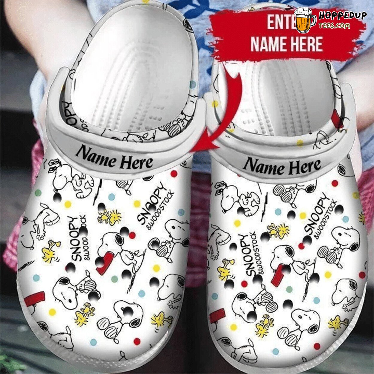 Personalised Snoopy Themed Comfortable Unique Design Clog Shoes