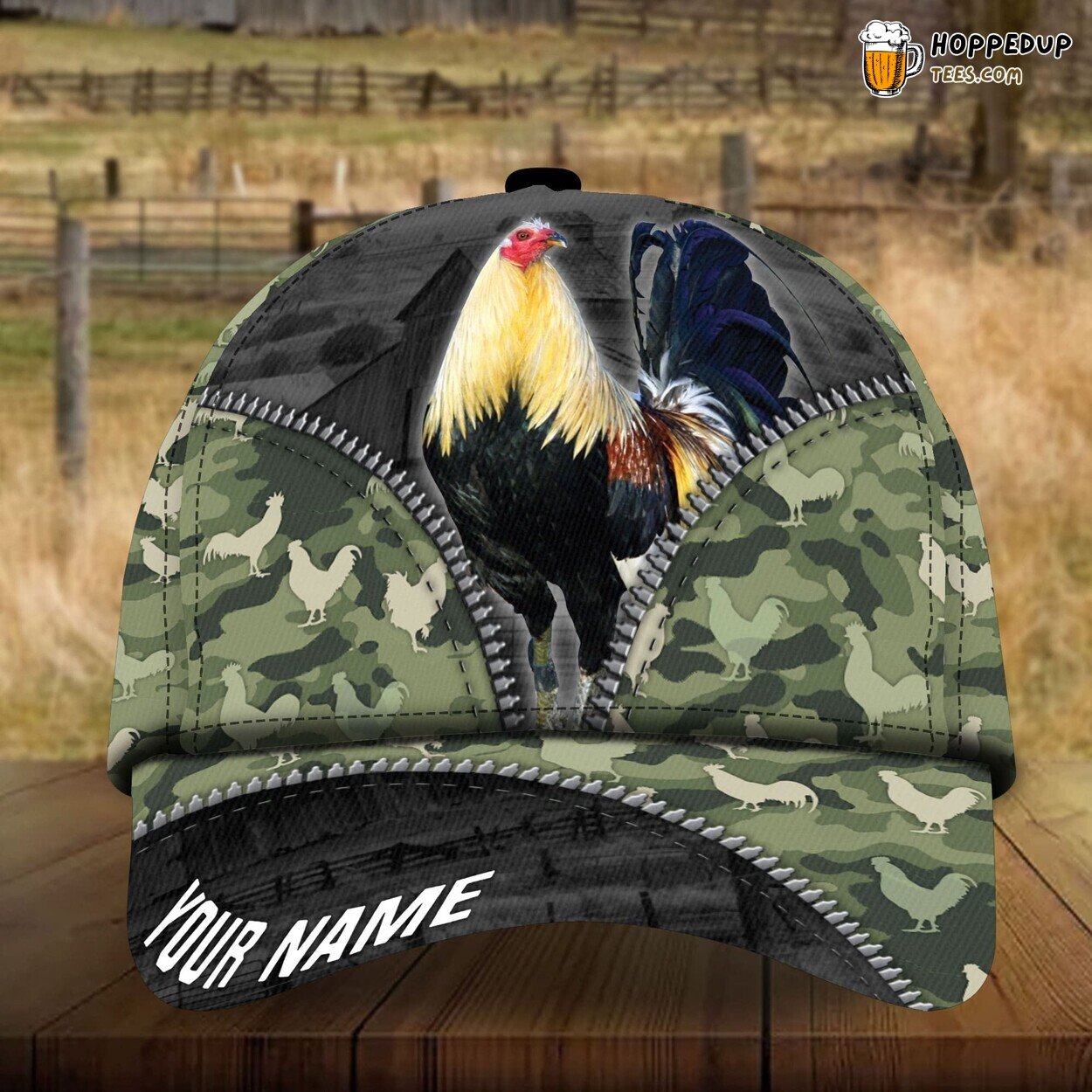 Personalized 3D Cap Camo Pattern Rooster Chicken Rooster Lover Gift Hat Personalized 3D Cap Camo Pattern Rooster Chicken Rooster Lover Gift Hat