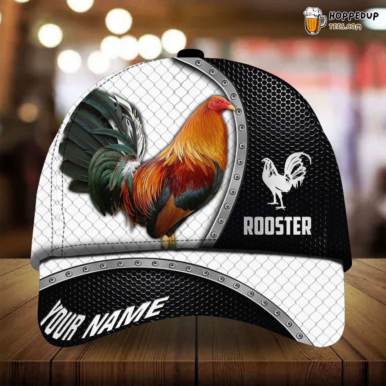 Personalized 3D Cap Rooster Lover Metal Curve Rooster Chicken Hat Personalized 3D Cap Rooster Lover Metal Curve Rooster Chicken Hat