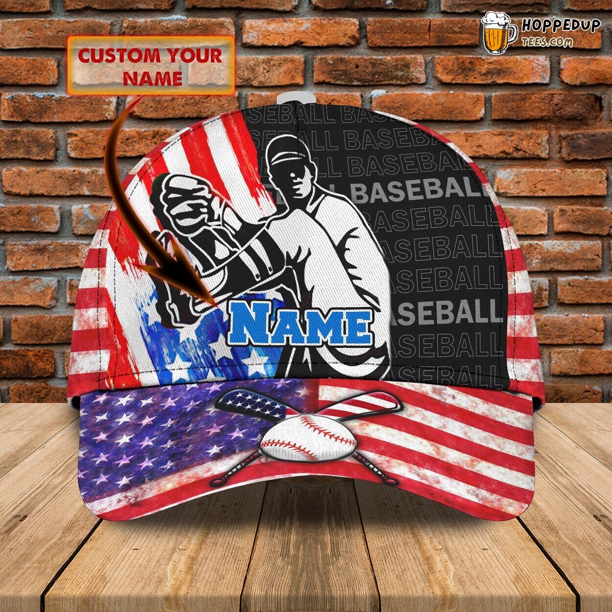 Personalized 3D Classic Baseball Cap Customized Name Unique Design Signature