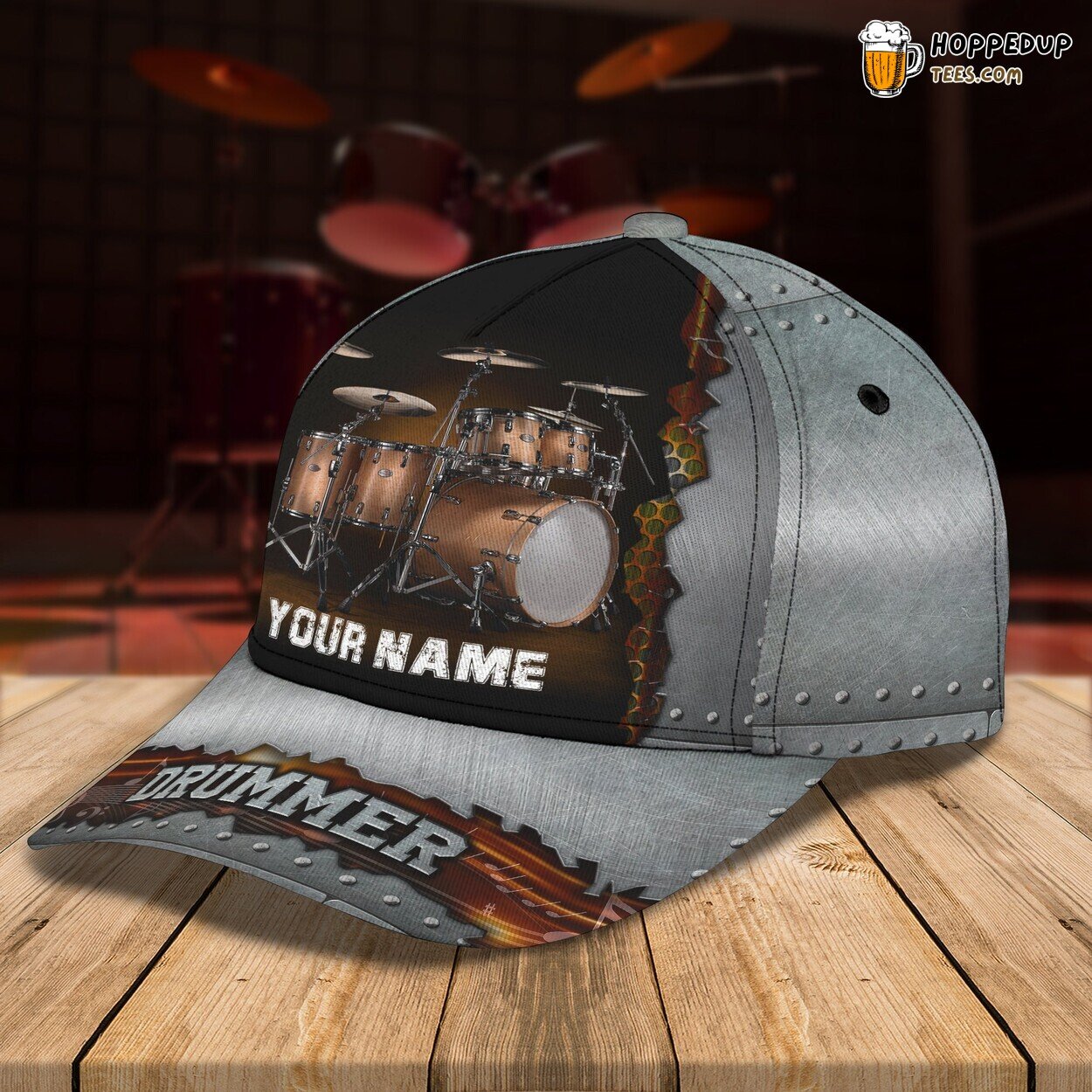 Personalized 3D Classic Drum Cap Unique Name Custom Design Distinctive Look
