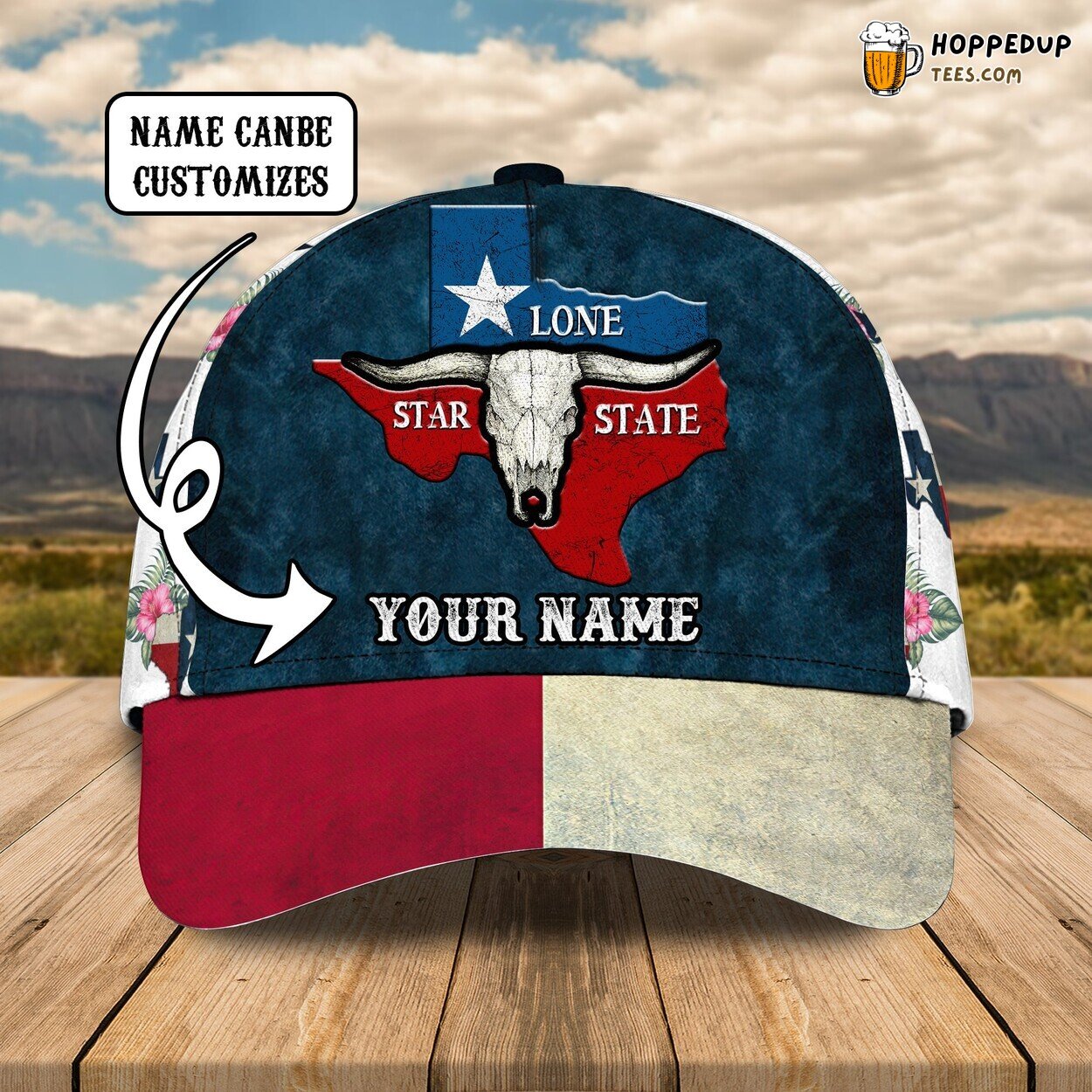 Personalized 3D Classic Texas Cap Unique Custom Name Distinctive Signature